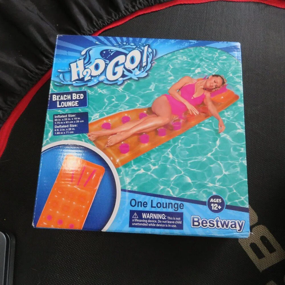 H2GO Bestway Beach‎ Bed lounge w/ built in pillow ages 12+ Brand New in a box